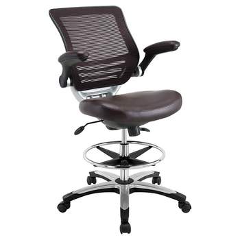 Edge Drafting Chair Office Chair with Flip-Up Arm Midnight Black - Modway