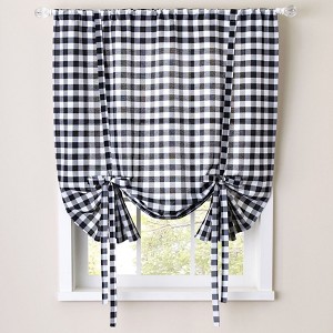 Buffalo Check Plaid Gingham Tie-Up Window Single Curtain by Sweet Home Collection® - 1 of 3