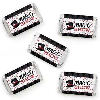 Big Dot of Happiness Ta-Da, Magic Show - Mini Candy Bar Wrapper Stickers - Magical Birthday Party Small Favors - 40 Count
