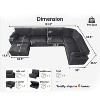 Vipbear Beige Extra Large Modular Sectional Sofa,Comfy Corduroy Modern Oversized 4-Seat Sectional Couch with Deep Seat,Tool-Free Assembly - 2 of 4