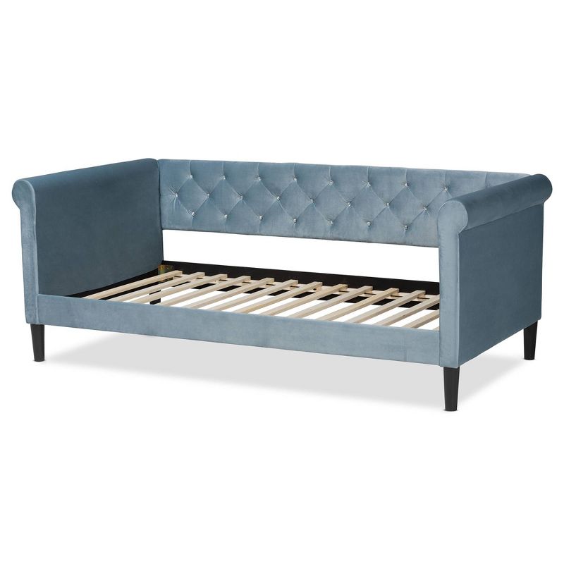 Cora Velvet Fabric Upholstered and Wood Daybed - Baxton Studio, 5 of 12