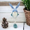 HomeRoots 20" Blue and White Fabric Rabbit Easter Standing Gnome Tabletop Sculpture - 2 of 4