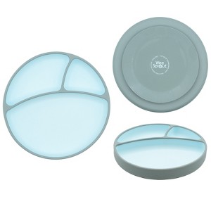 WeeSprout Silicone Suction Plate - Two-Tone Baby Plate with Suction Cup - Sectioned Divided Dish for Kids, Infants, Toddlers - 1 of 4