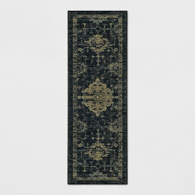 2'4X7' Runner Vintage Tufted Distressed Rug Indigo - Threshold™