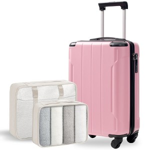 Whisen 3-Piece Luggage Set, 20” ABS Hardshell Carry-on Suitcase with TSA Lock, Spinner Wheels and 2 mesh packing cubes - 1 of 4
