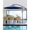 10FT Hanging Cantilever Umbrella, Outdoor Sun Shade with Easy Tilt Adjustment, 8 Ribs, UV Protection for Backyard, Garden and Pool - 4 of 4