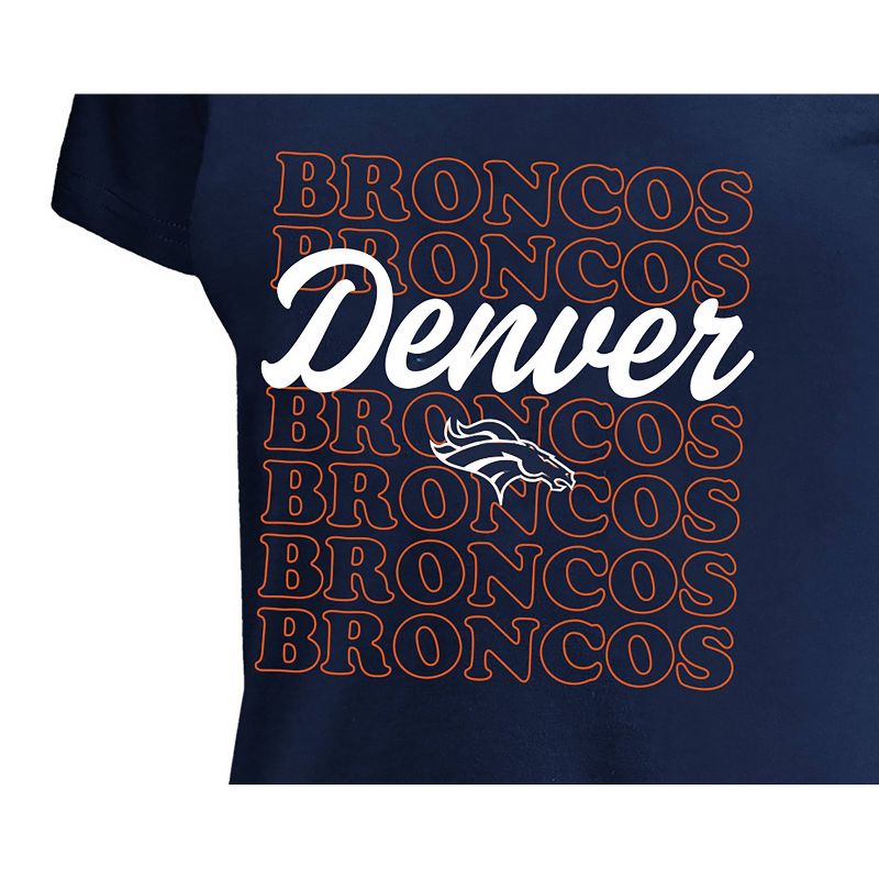 NFL Denver Broncos Women's Plus Size Short Sleeve V-Neck T-Shirt, 3 of 4