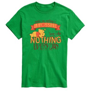 Men's - Winnie The Pooh - Nothing Is Impossible Short Sleeve Graphic T-Shirt - 1 of 3