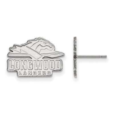 Black Bow Jewelry 14k White Gold Longwood Lancers NCAA Post Earrings