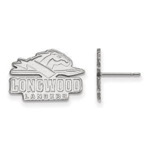 Black Bow Jewelry 14k White Gold Longwood Lancers NCAA Post Earrings - 1 of 3