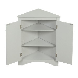 SEVOBAL Bathroom Storage Cabinets Triangle Shaped Floor Cabinet with Open Shelves for Bathroom or Kitchen, Gray, 17.2"*17.2"*31.5" - 1 of 4