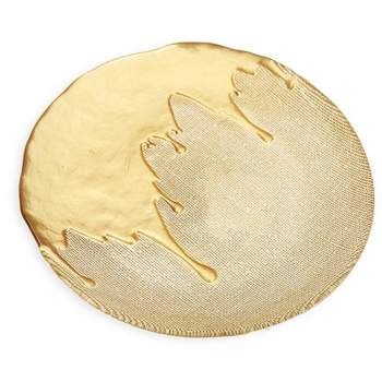 Classic Touch 8.25"D Set of 4 Salad Plates Gold Dipped Design