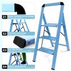 Fortune Candy 42.5" Aluminum 3-Step Folding Ladder - Lightweight, Anti-Slip & Portable - for Home, Kitchen, Garage - 4 of 4