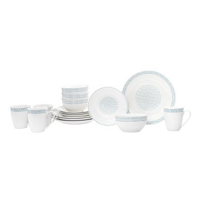 Classic Modern Farmhouse 16-Piece White Porcelain Dinnerware Set