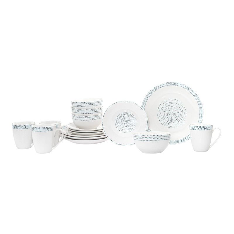 16pk Porcelain Staccato Dinnerware Set - Godinger Silver, 4 of 5