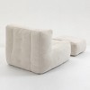 Cesicia 36.6 in-W x 38.6 in-D x 30.1 in-H Black Velvet Bean Bag Seats With Ottoman - 4 of 4