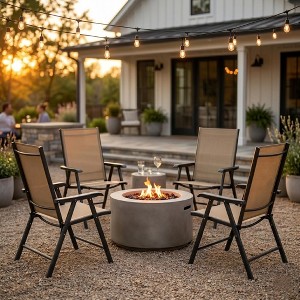 4Pcs Outdoor Patio Dining Chairs, Folding Stackable Garden Lawn