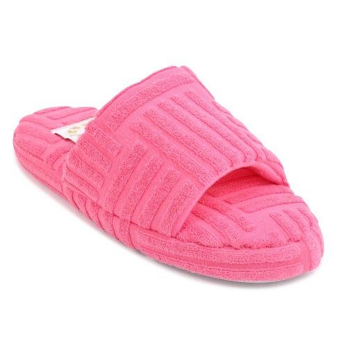 Terry cloth slide discount slippers