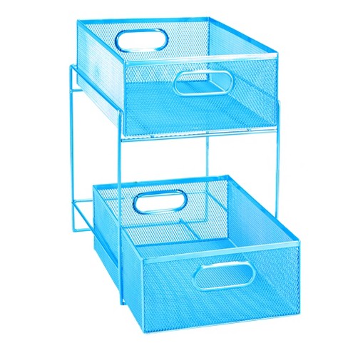 2 Kitchen Cabinet Basket Organizers, Slide Plastic Storage Drawers