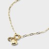 14K Gold Dipped Cubic Zirconia Puffy Heart Charm Initial Necklace - A New Day™ Gold - 4 of 4