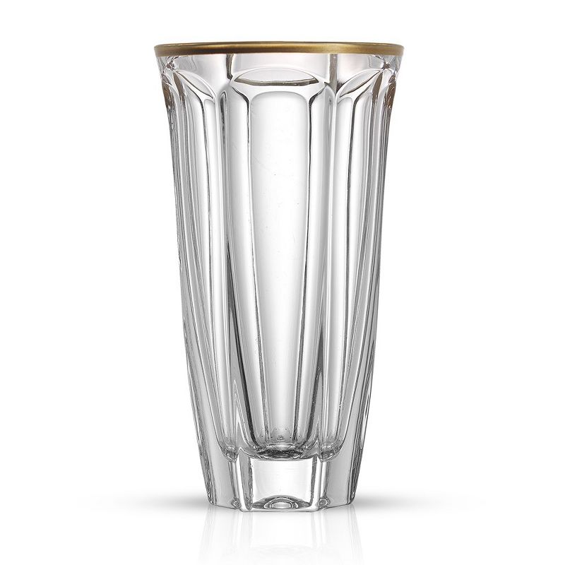JoyJolt Windsor Crystal Highball Glasses - Set of 2 Tall Elegant Drinking Glassware with Gold Rim - 8.7 oz, 5 of 8