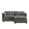 76.77" Chenille Double L-Shaped Sectional Sofa with Removable Armrests & Footstool - 3 of 4