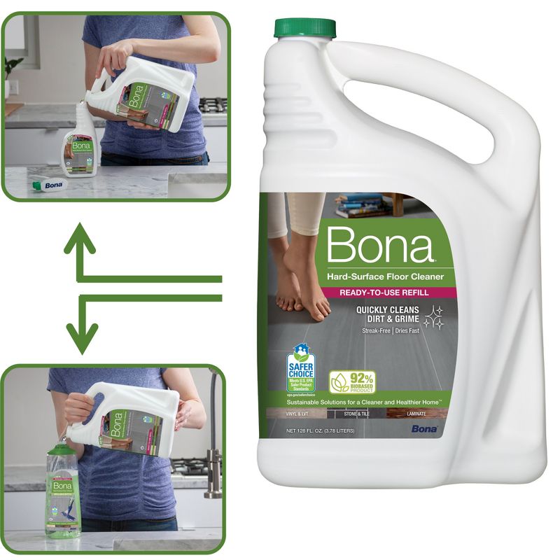 Bona Cleaning Products Mop Refill Multi-Surface All Purpose Floor Cleaner - Unscented - 128 fl oz, 3 of 9
