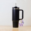 Unique Bargains Star Sequin Letter W Flower Tassel Water Cup Pendant Purple 1 Pc - 3 of 4