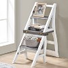 Solid Wood Foldable Ladderchair Dual Purpose Stepladders Step Display Stand Flower Stand forHome,Library,Kitchen - 3 of 4