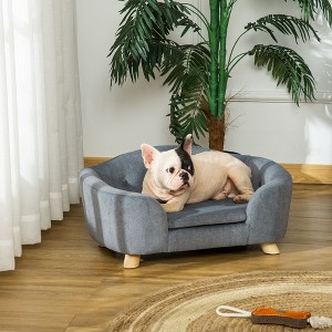 Kumasinova Small Dog Bed&Cat Sofa,Plush Pet Bed with Removable Washable Cushion,Dog Beds with Waterproof Cover for Small Dogs&Cats,Gray - 1 of 4