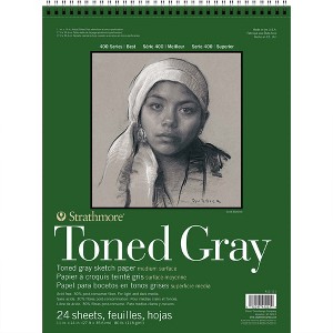 Strathmore 400 Series Sketch Paper Pad, Recycled, Toned Gray, Side Wire Binding, 24 Sheet, 11x14 inch, 1 Count - 1 of 4