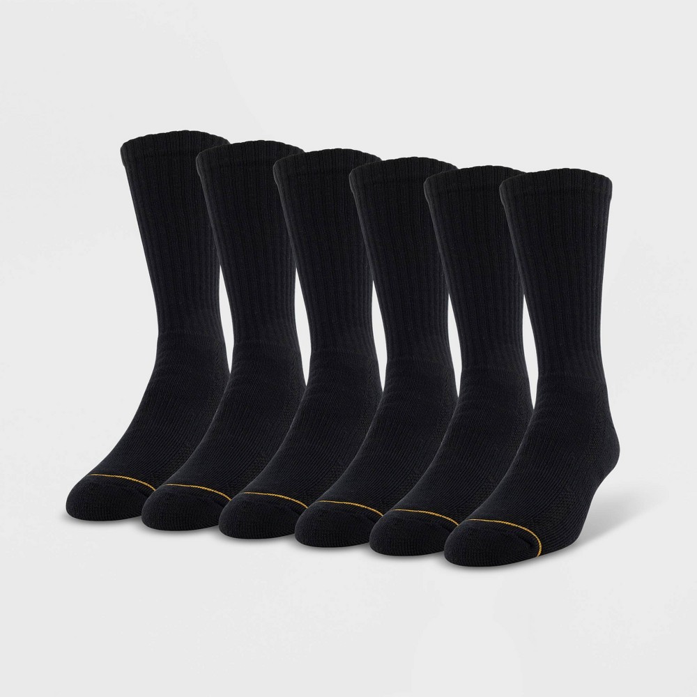 Signature Gold by GOLDTOE Men's Repreve Modern Essential Crew Socks 6pk - Black