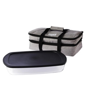 Wolfgang Puck 9" x 13" Glass Baker with Lid and Insulated Carry Bag Refurbished - 1 of 4