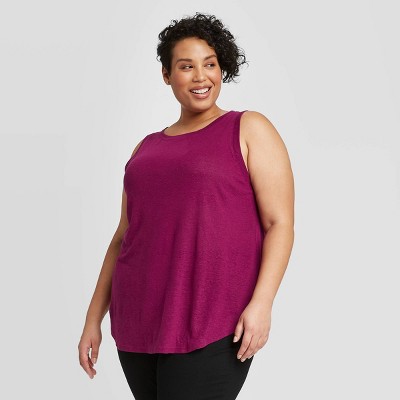 plus size linen tank top
