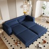 GDFStudio Odette Modern 93" King Size 3-Seater Convertible Teddy Upholstered Sofa Bed with 2 Lumbar Pillows - 2 of 4