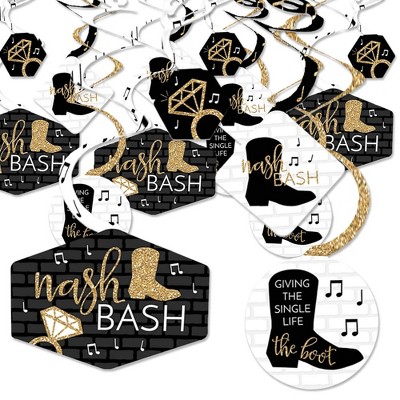 Big Dot of Happiness Nash Bash - Nashville Bachelorette Party Hanging Decor - Party Decoration Swirls - Set of 40