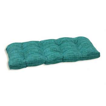 Remi Lagoon Outdoor Wicker Loveseat Cushion Blue - Pillow Perfect