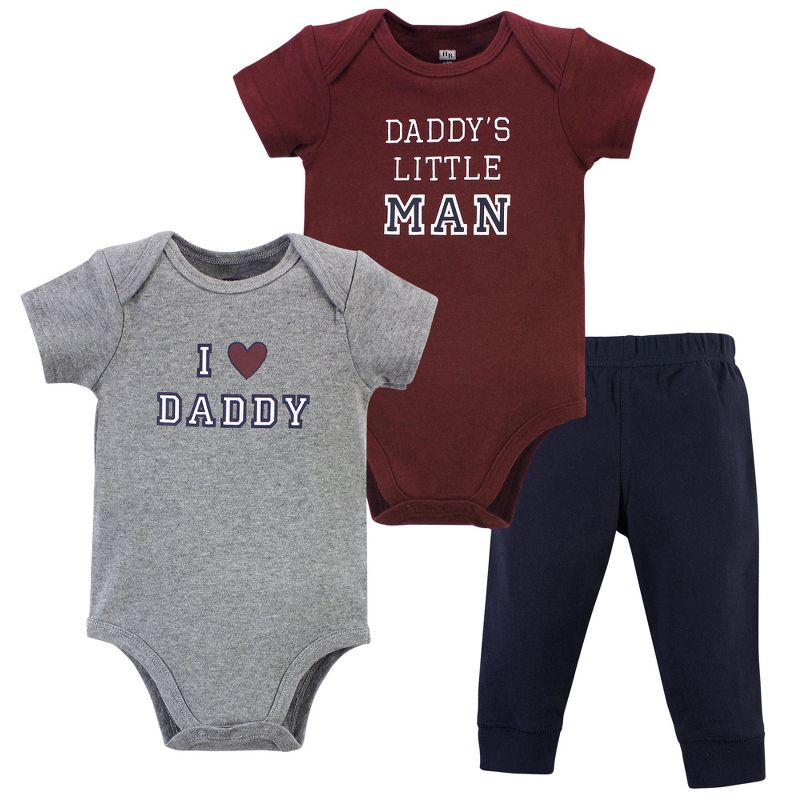Hudson Baby Infant Boy Cotton Bodysuit and Pant Set, Boy Daddy Short Sleeve, 1 of 6
