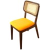 FONTOI Dining Chairs, Mid-Century Modern Dining Chairs Set of 2 with Rattan Backrest for Kitchen Living Room, Brown&Orange, 18.3"*32.3"*21.5" - 3 of 4