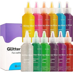 Glitter Glue Pens 12 Colors – Non-Toxic, Washable, Bulk Craft Glue for Kids & Adults, Great for Art, Drawing, Writing, Christmas & School Projects - 1 of 1