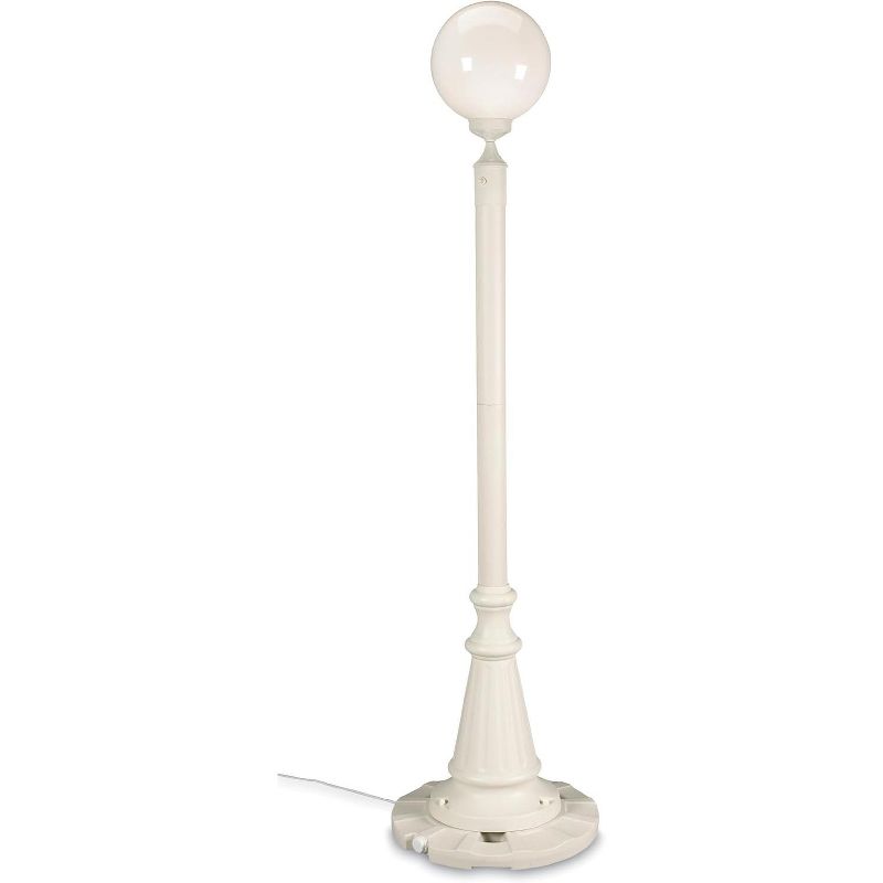 Patio Living Concepts  00331 Single White Globe Lantern Patio Lamp, 1 of 2