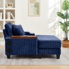 GDFStudio Siesta 42" Modern Corduroy Chair with Ottoman and Hidden Swivel Table - 4 of 4
