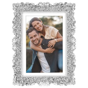 REGALWOVEN Shiny Clear Glass Vintage Velvet Panel Back Picture Frame - 1 of 4