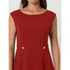 Hobemty Women's Sleeveless Elegant Round Neck Office A-Line Dress - 4 of 4