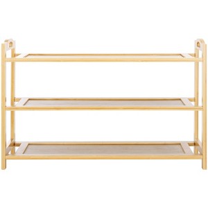 Baretta 3 Tier Shoe Shelf - Natural - Safavieh - 1 of 4
