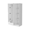 TIRAMISUBEST White Cimarron 2-Door Armoire with Open Compartment White - Four Roomy Storage Shelves (15.9"H x 14.3"W) - 2 of 4