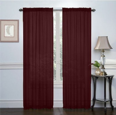 GoodGram 2 Pack Luxurious Voile Rod Pocket Sheer Window Curtain Panels