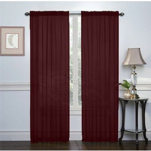 GoodGram 2 Pack Luxurious Voile Rod Pocket Sheer Window Curtain Panels - 1 of 1
