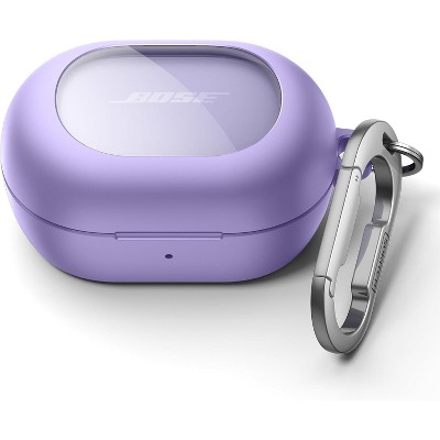 SURITCH Magnetic Cases for Bose New QuietComfort Earbuds (2024) Case Cover, Rugged Shockproof Protective Cove with Magnetic Lok & Carabiner, Purple