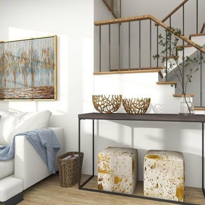 Coastal Gold Aluminum Vine Decorative Bowl Set - 14"x9"